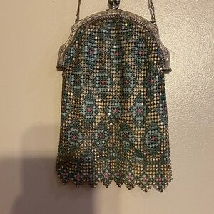 Antique Mandalian Purse Enamel Mesh Art Deco